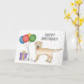 Yellow Labrador Retriever Niedlich Hund Happy Birt Karte (Gelbe Blume)