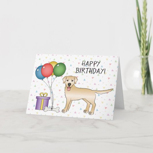 Yellow Labrador Retriever Niedlich Hund Happy Birt Karte (Vorderseite)