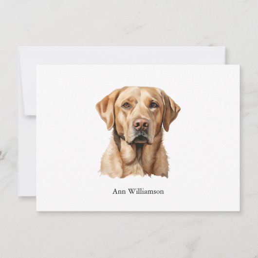 Yellow Labrador Retriever Note Card Einladung (Vorderseite)