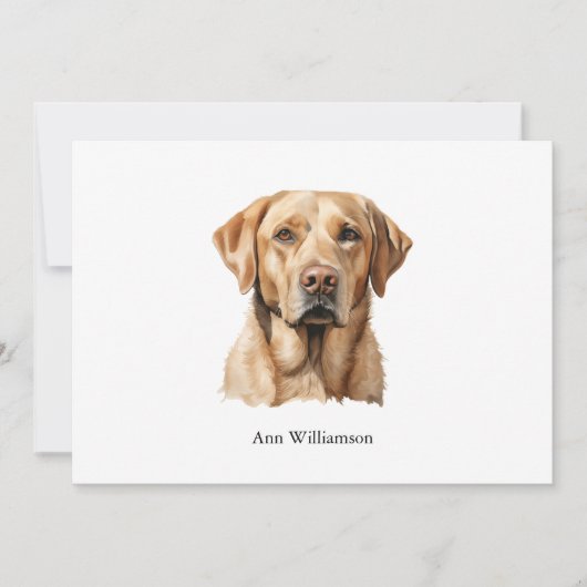 Yellow Labrador Retriever Note Card Einladung (Vorderseite)