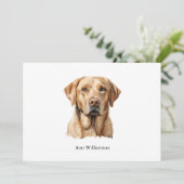 Yellow Labrador Retriever Note Card Einladung (Stehend Vorderseite)