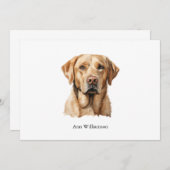 Yellow Labrador Retriever Note Card Einladung (Vorne/Hinten)
