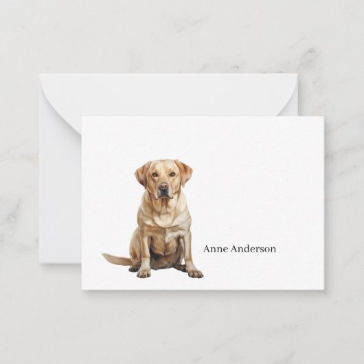 Yellow Labrador Retriever Note Card Mitteilungskarte (Vorderseite)