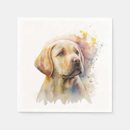 Yellow Labrador Retriever Paper Napkin Serviette (Vorderseite)