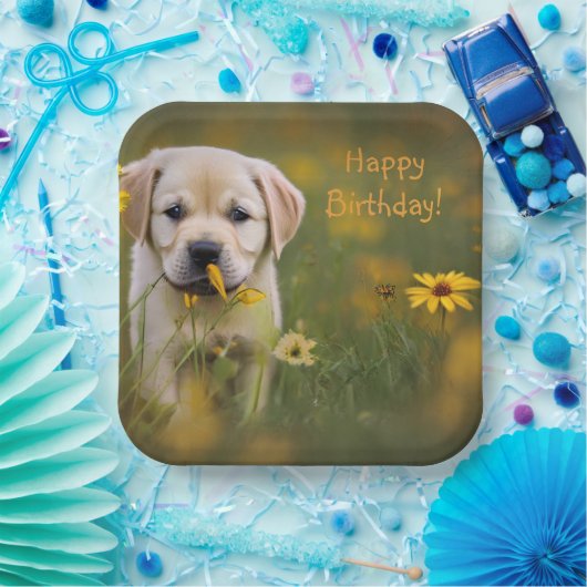 Yellow Labrador Retriever Pappteller (Party)