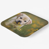 Yellow Labrador Retriever Pappteller (Gewinkelt)