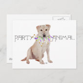 Yellow Labrador Retriever Party Einladungspostkarte (Vorne/Hinten)