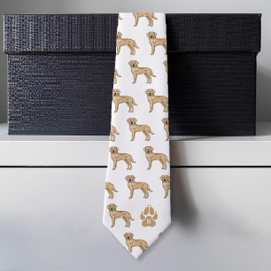 Yellow Labrador Retriever Pattern Custom Monogram Krawatte