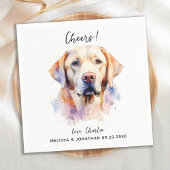 Yellow Labrador Retriever Pet Dog Wedding Cocktail Serviette