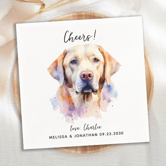 Yellow Labrador Retriever Pet Dog Wedding Cocktail Serviette