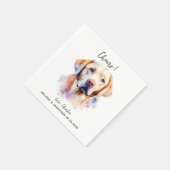 Yellow Labrador Retriever Pet Dog Wedding Cocktail Serviette (Ecke)