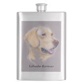 Yellow Labrador Retriever Portrait Flachmann (Vorderseite)