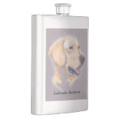 Yellow Labrador Retriever Portrait Flachmann (Rechts)