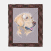 Yellow Labrador Retriever Portrait Fleecedecke (Vorderseite)
