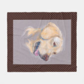 Yellow Labrador Retriever Portrait Fleecedecke (Vorderseite (Horizontal))