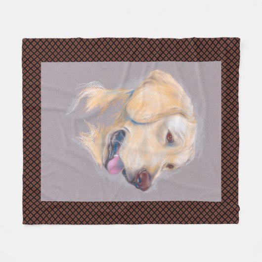 Yellow Labrador Retriever Portrait Fleecedecke (Vorderseite (Horizontal))