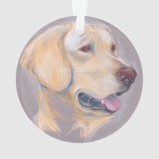 Yellow Labrador Retriever Portrait Ornament (Rückseite)