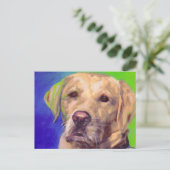 Yellow Labrador Retriever Postkarte (Stehend Vorderseite)