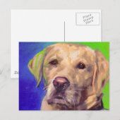 Yellow Labrador Retriever Postkarte (Vorne/Hinten)