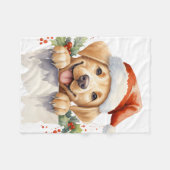 Yellow Labrador Retriever Puppy Doppy Christmas Fleecedecke (Vorderseite (Horizontal))