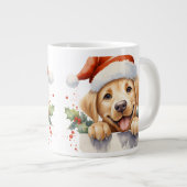 Yellow Labrador Retriever Puppy Doppy Christmas Jumbo-Tasse (Vorderseite Rechts)