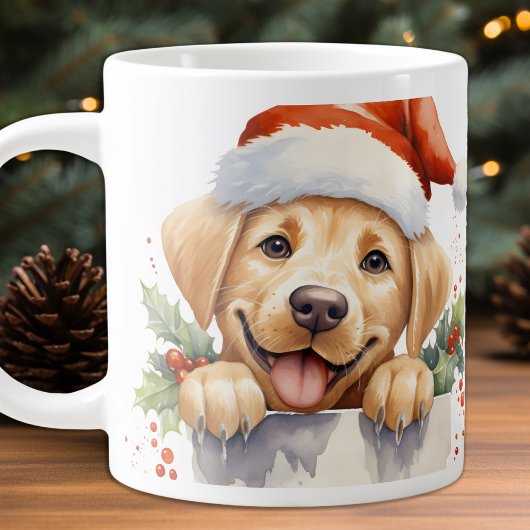 Yellow Labrador Retriever Puppy Doppy Christmas Jumbo-Tasse