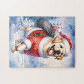 Yellow Labrador Retriever Puppy Doppy Christmas Puzzle (Horizontal)