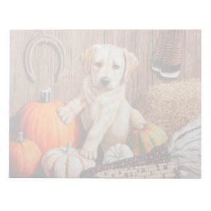 Yellow Labrador Retriever Puppy Doppy Pumpkin Herb Notizblock