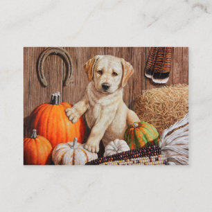 Yellow Labrador Retriever Puppy Doppy Pumpkin Herb Visitenkarte