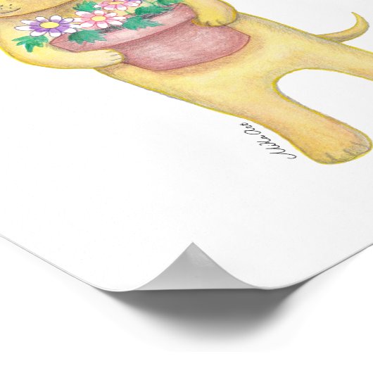 Yellow Labrador Retriever Puppy Poster Puppy Print (Ecke)