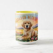 Yellow Labrador Retriever Puppy Sunrise Combo Tass Tasse (Zentrum)