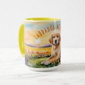 Yellow Labrador Retriever Puppy Sunrise Combo Tass Tasse (Vorderseite Links)