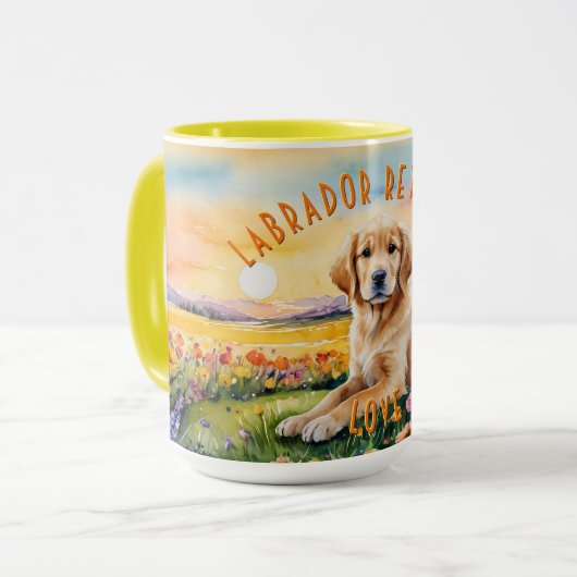 Yellow Labrador Retriever Puppy Sunrise Combo Tass Tasse (Vorderseite Links)