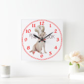 Yellow Labrador Retriever Quadratische Wanduhr (Zuhause)