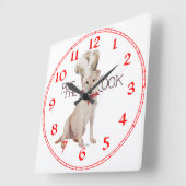 Yellow Labrador Retriever Quadratische Wanduhr (Winkel)