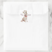 Yellow Labrador Retriever Quadratischer Aufkleber (Tasche)