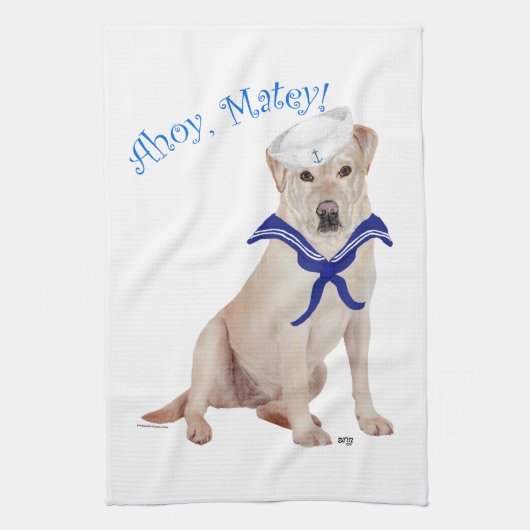 Yellow Labrador Retriever Sailor Geschirrtuch (Vertikal)