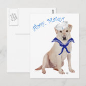 Yellow Labrador Retriever Sailor Postkarte (Vorne/Hinten)