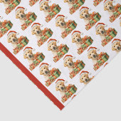 Yellow Labrador Retriever Santa Pattern Weihnachte Seidenpapier (Ausschnitt)