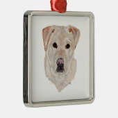 Yellow Labrador Retriever Silbernes Ornament (Rechts)