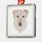 Yellow Labrador Retriever Silbernes Ornament (Links)