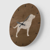 Yellow Labrador Retriever Silhouette Große Wanduhr (Winkel)