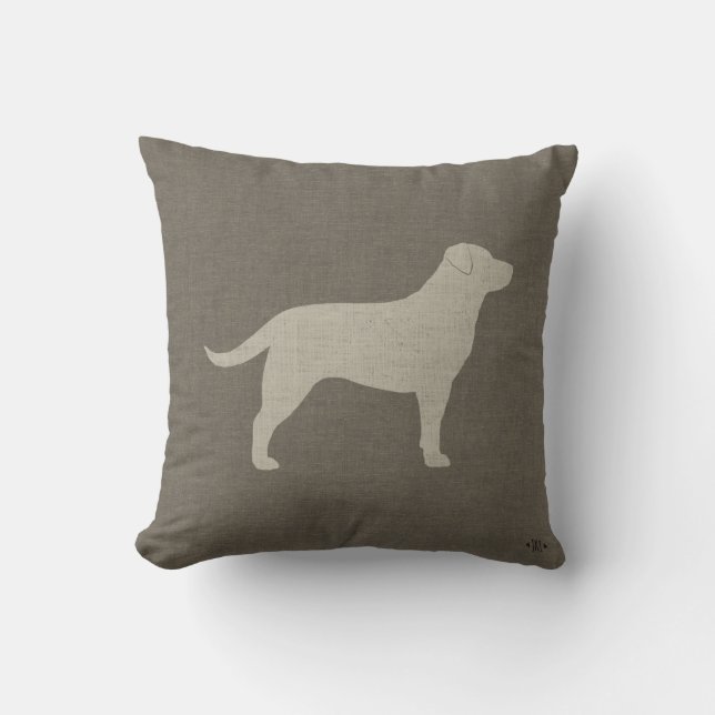 Yellow Labrador Retriever Silhouette| Hund Lover's Kissen (Vorderseite)