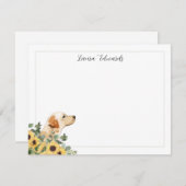 Yellow Labrador Retriever Sunflower Eukalyptus Mitteilungskarte (Vorne/Hinten)