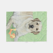 Yellow Labrador Retriever & Tennis Balls Malerei Fleecedecke (Vorderseite (Horizontal))
