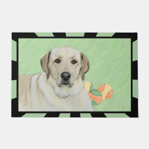 Yellow Labrador Retriever & Tennis Balls Malerei Fußmatte