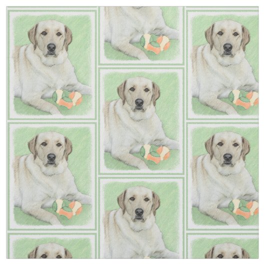 Yellow Labrador Retriever & Tennis Balls Malerei Stoff (Muster)