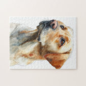 Yellow labrador retriever watercolor puzzle (Horizontal)