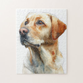 Yellow labrador retriever watercolor puzzle
