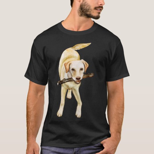 Yellow Labrador Retriever Watercolor T-Shirt (Vorderseite)